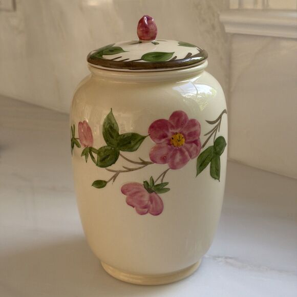 Vintage Franciscan Desert Rose Cookie Jar Canister With Lid